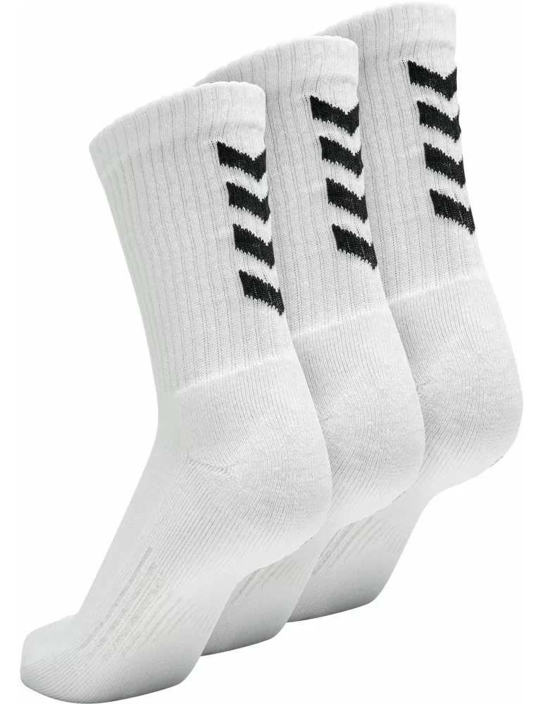 Hummel Fundamental Lot de 6 paires de chaussettes homme et femme noir/blanc avec Logo Nombreuses tailles
