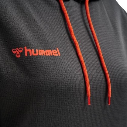 Sweat Hmlauthentic poly hoodie Femme Hummel | gris/orange