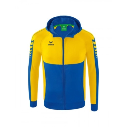 Veste Six Wings à Capuche Erima Bleue/Jaune - Espace-Handball.com