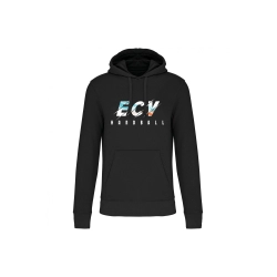 Sweat Capuche Coton ECV Noir - Espace-Handball.com