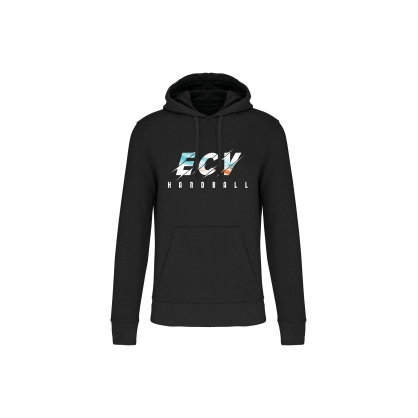 Sweat Capuche Coton ECV Noir - Espace-Handball.com