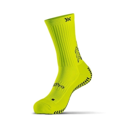 Chaussettes antidérapante Soxpro Classique Jaune Fluo - Espace-Handball.com