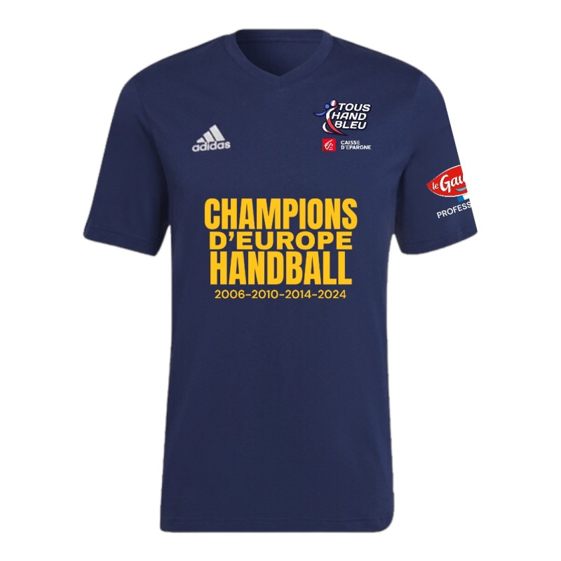 T-shirt France Handball Champions D'Europe 2024 Adidas | Le spécialiste handball espace-handball.com