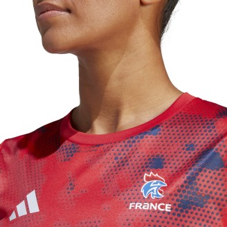 Maillot Entraînement Équipe de France Féminine Rouge FFHB Adidas