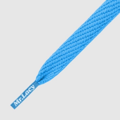 Lacets Flatties Cyan - Espace-Handball.com