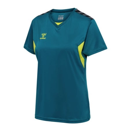 Maillot Hmlauthentic Femme bleu coral/jaune fluo Hummel - Espace-Handball.com