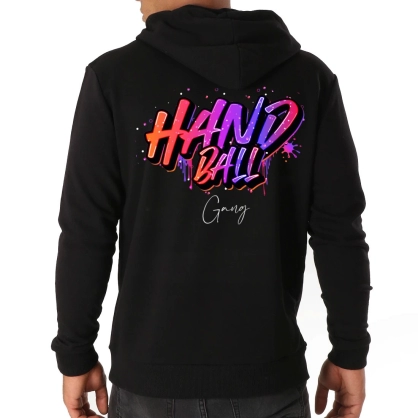 Sweat Capuche Handball Gang Noir - Espace-Handball.com