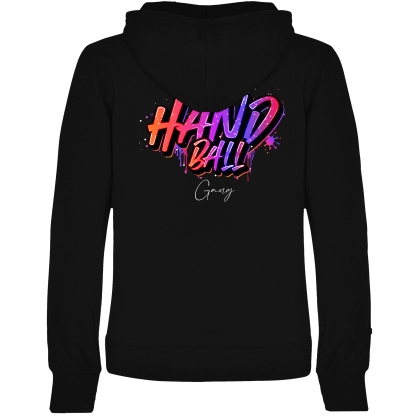 Sweat Capuche Handball Gang Noir Femme - Espace-Handball.com
