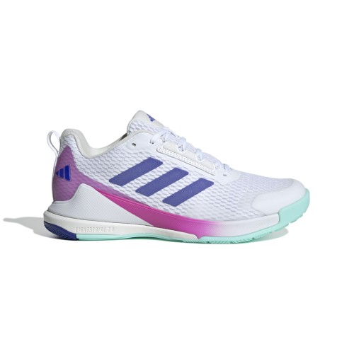 Chaussures Novaflight 2 Adidas Blanc/bleu/rose | Le spécialiste handball espace-handball.com