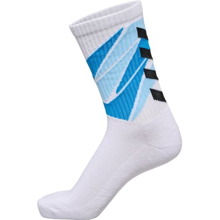 Chaussettes Handball HMLGraphic Hummel Blanc/Bleu ciel | Le spécialiste handball espace-handball.com