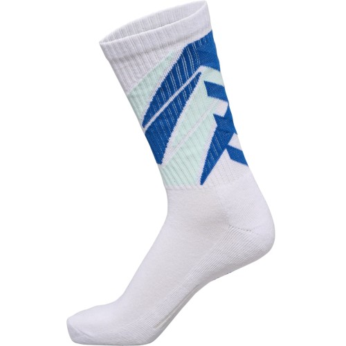 Chaussettes Handball HMLGraphic Hummel Blanc/Turquoise/Bleu Roy | Le spécialiste handball espace-handball.com