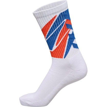 Chaussettes Handball HMLGraphic Hummel Blanc/Orange - Espace-Handball.com