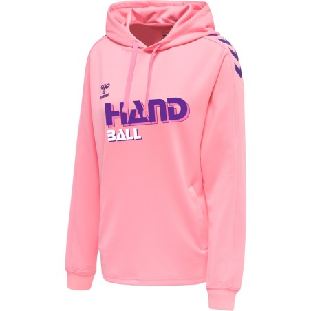 Sweat Capuche HBALL Femme Hummel Rose | Le spécialiste handball espace-handball.com