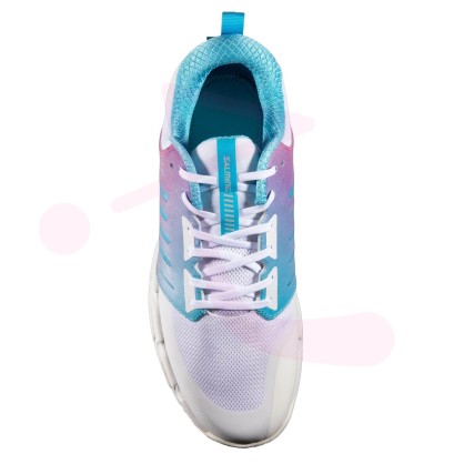 Chaussures Strike 2 Salming Blanc/Rose/Bleu - Espace-Handball.com