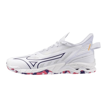 Chaussures Wave Mirage 5 Mizuno Femme Blanc/Violet | Le spécialiste handball espace-handball.com