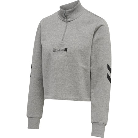 Sweat 1/2 Zip Femme Nikka Hummel Gris | Le spécialiste handball espace-handball.com