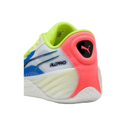 Chaussures All Pro Nitro Puma Blanc/Jaune Fluo - Espace-Handball.com
