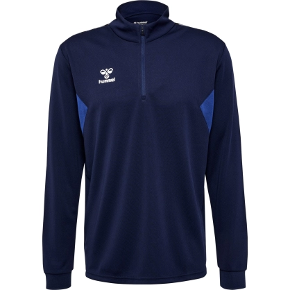 Sweat Hmlauthentic 1/4 Zip Hummel Bleu Marine - Espace-Handball.com