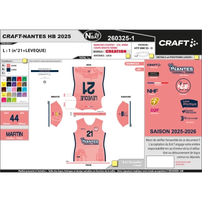 Lot de 12 Ensembles Handball Sublimés Craft - Espace-Handball.com
