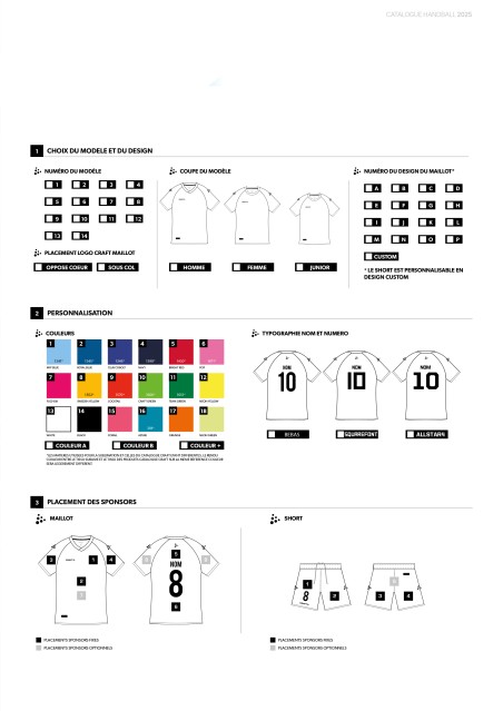 Lot de 12 Ensembles Handball Sublimés Craft