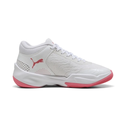 Chaussures Court Pro JR Puma Blanc/Rose - Espace-Handball.com