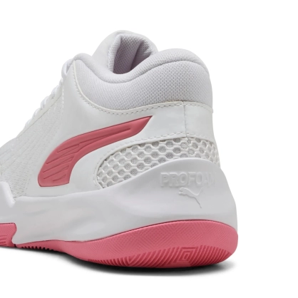 Chaussures Court Pro JR Puma Blanc/Rose - Espace-Handball.com