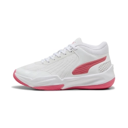 Chaussures Court Pro JR Puma Blanc/Rose - Espace-Handball.com