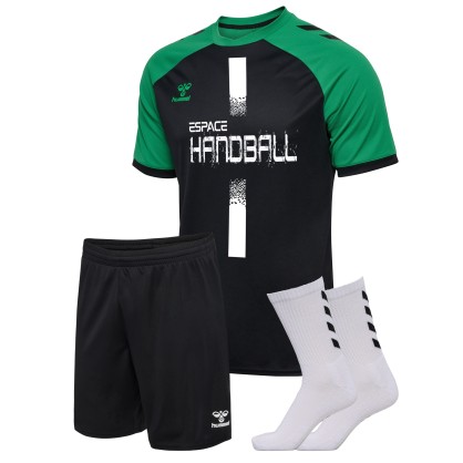 Ensemble League Hummel noir/vert Jr - Espace-Handball.com