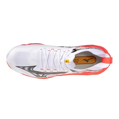 Chaussures Wave Lightning Neo Mizuno blanc/corail/orange - Espace-Handball.com