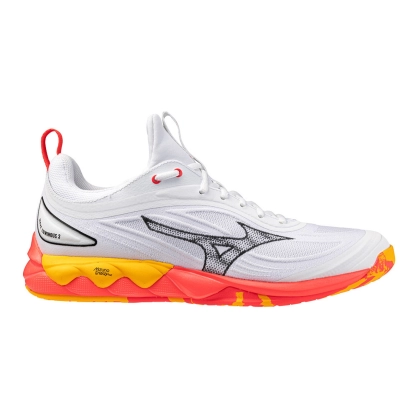 Chaussures Wave Luminous 3 Mizuno blanc/orange - Espace-Handball.com
