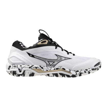 Chaussures Wave Stealth Blanc/Noir/Or - Espace-Handball.com