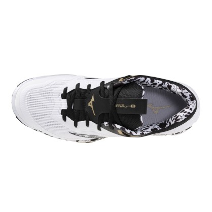 Chaussures Wave Stealth Blanc/Noir/Or - Espace-Handball.com