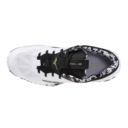 Chaussures Wave Stealth Blanc/Noir/Or - Espace-Handball.com