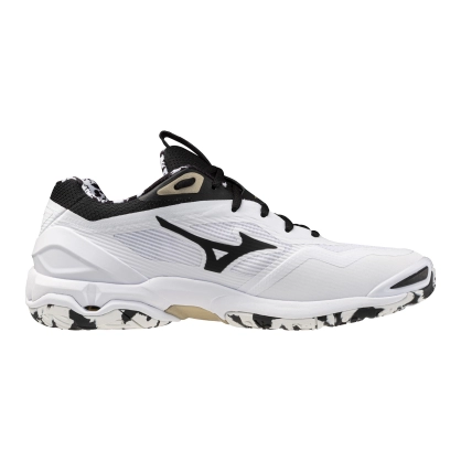Chaussures Wave Stealth Blanc/Noir/Or - Espace-Handball.com