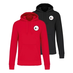 Sweat à capuche Rouge ou Noir COBSE Handball - Espace-Handball.com