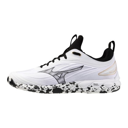 Chaussures Wave Luminous 3 Mizuno blanc/noir/or - Espace-Handball.com