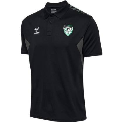 Polo poly HUMMEL noir adulte - ASPTT - Espace-Handball.com