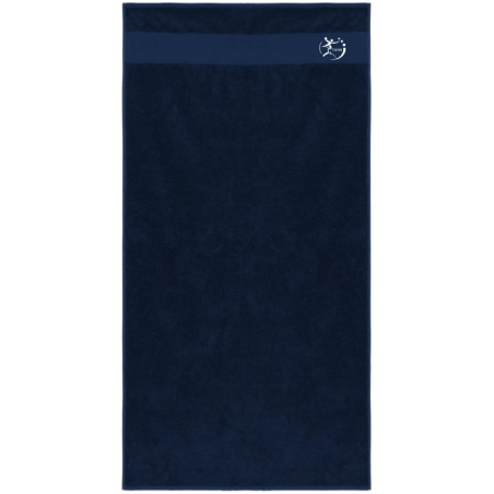 Serviette de bain Bleu marine TUHB (logo brodé)