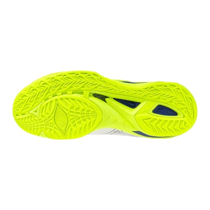 Chaussures Mirage 5 Mizuno Blanc/Jaune Fluo - Espace-Handball.com