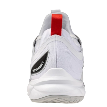Chaussures Wave Luminous 3 Mizuno Blanche/Gris/Rouge - Espace-Handball.com