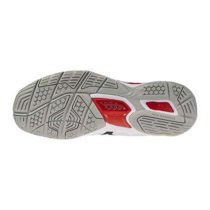Chaussures Wave Stealth Blanc/Noir/Rouge - Espace-Handball.com