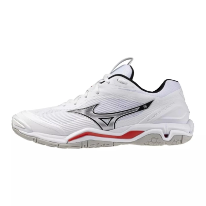 Chaussures Wave Stealth Blanc/Noir/Rouge - Espace-Handball.com