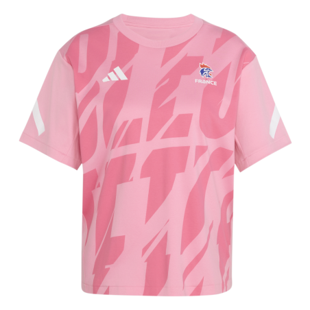 Tee Shirt Équipe de France Handball Femme Adidas Rose - Espace-Handball.com