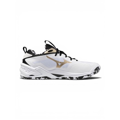 Chaussures Wave Stealth Neo Mizuno Blanc/Or - Espace-Handball.com
