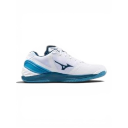 Chaussures Wave Stealth Neo Mizuno Blanc/Bleu - Espace-Handball.com