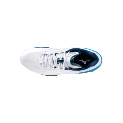 Chaussures Wave Stealth Neo Mizuno Blanc/Bleu - Espace-Handball.com