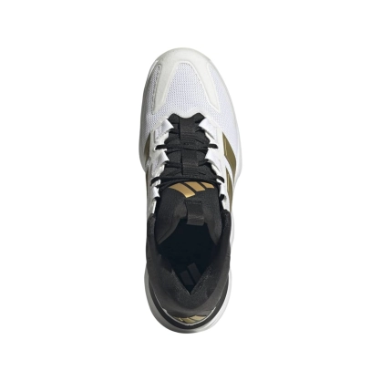 Chaussures CourtStabil Adidas Blanc/Or - Espace-Handball.com