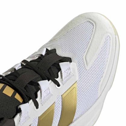 Chaussures CourtStabil Adidas Blanc/Or - Espace-Handball.com