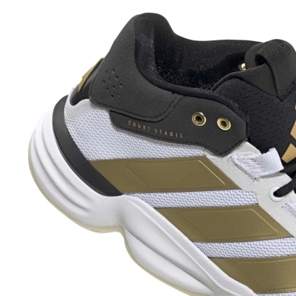 Chaussures CourtStabil Adidas Blanc/Or - Espace-Handball.com