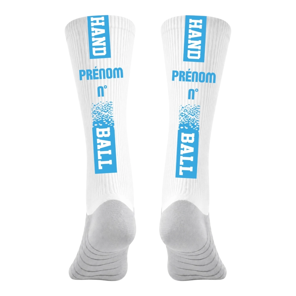 Chaussettes à personnaliser HANDBALL Bleu Ciel